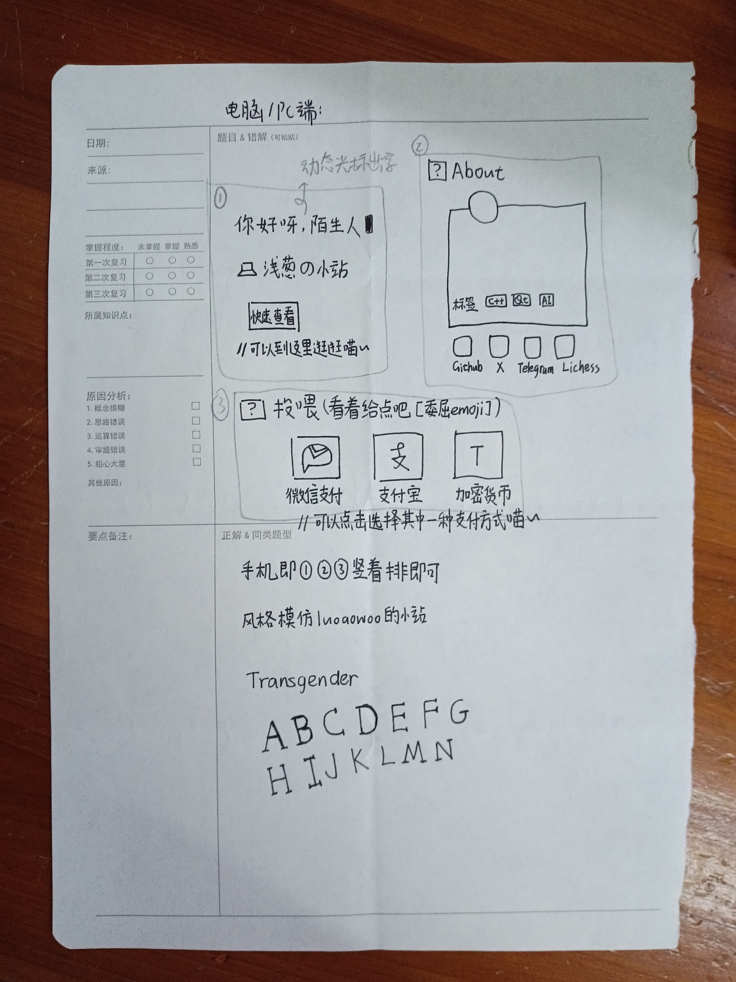 网站设计原稿